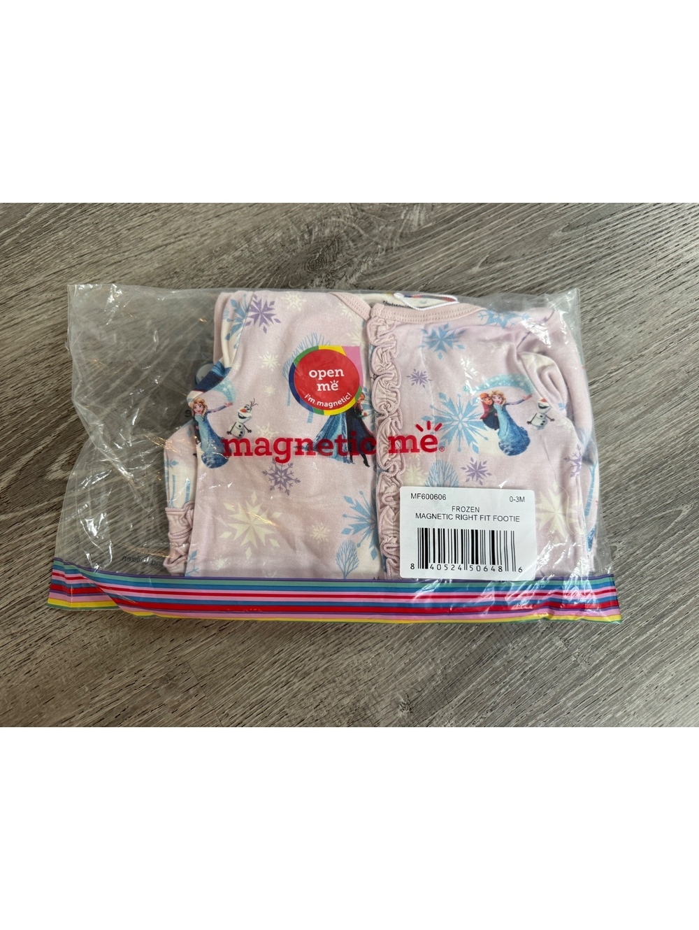 Magnetic Me, 0-3 months, Frozen print baby footie sleeper